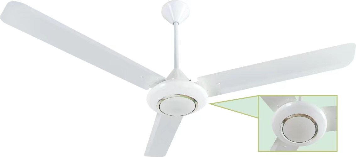 CEILING FAN HY2016 WHITE COLOR SILVER RING, 56